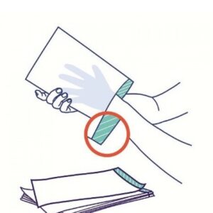 Серветка/рукавичка неткана фольгована 23х15см біла 50шт REF 8702